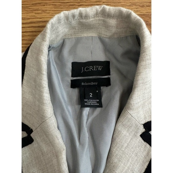J. Crew schoolboy linen black tipped Blazer size 2 - Picture 7 of 8